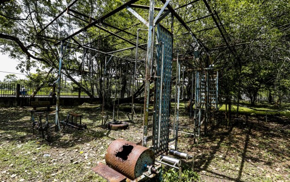 Gimasio al aire libre turbeño (San Martín) en completo abandono. Sin embargo, los escenarios al aire libre han sido una de las contribuciones de esta administración.